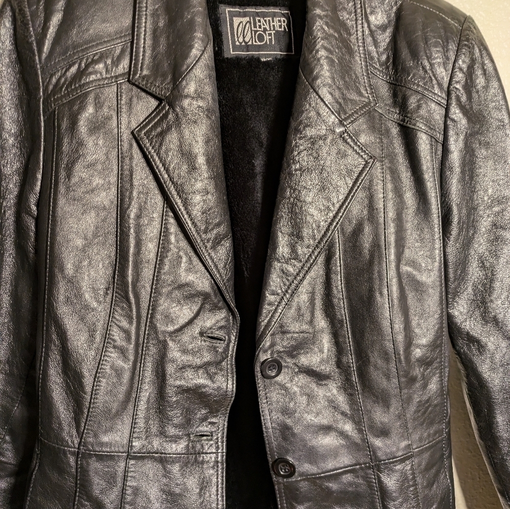 Leather loaf leather jacket size 13/14 vintage - Picture 5 of 15